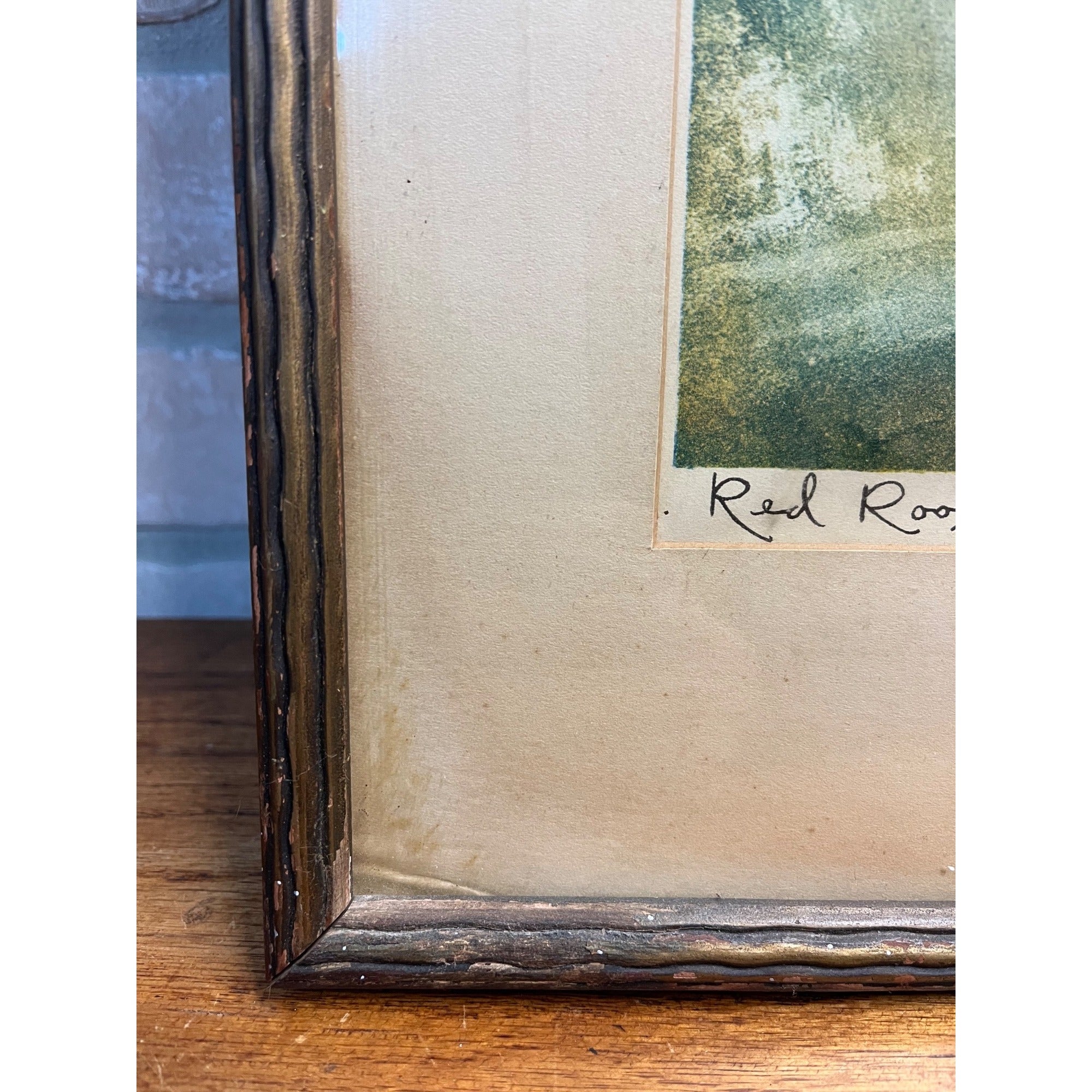Vintage Julien Van Santen "Red Roof" Signed Artist Proof Original Etching Framed