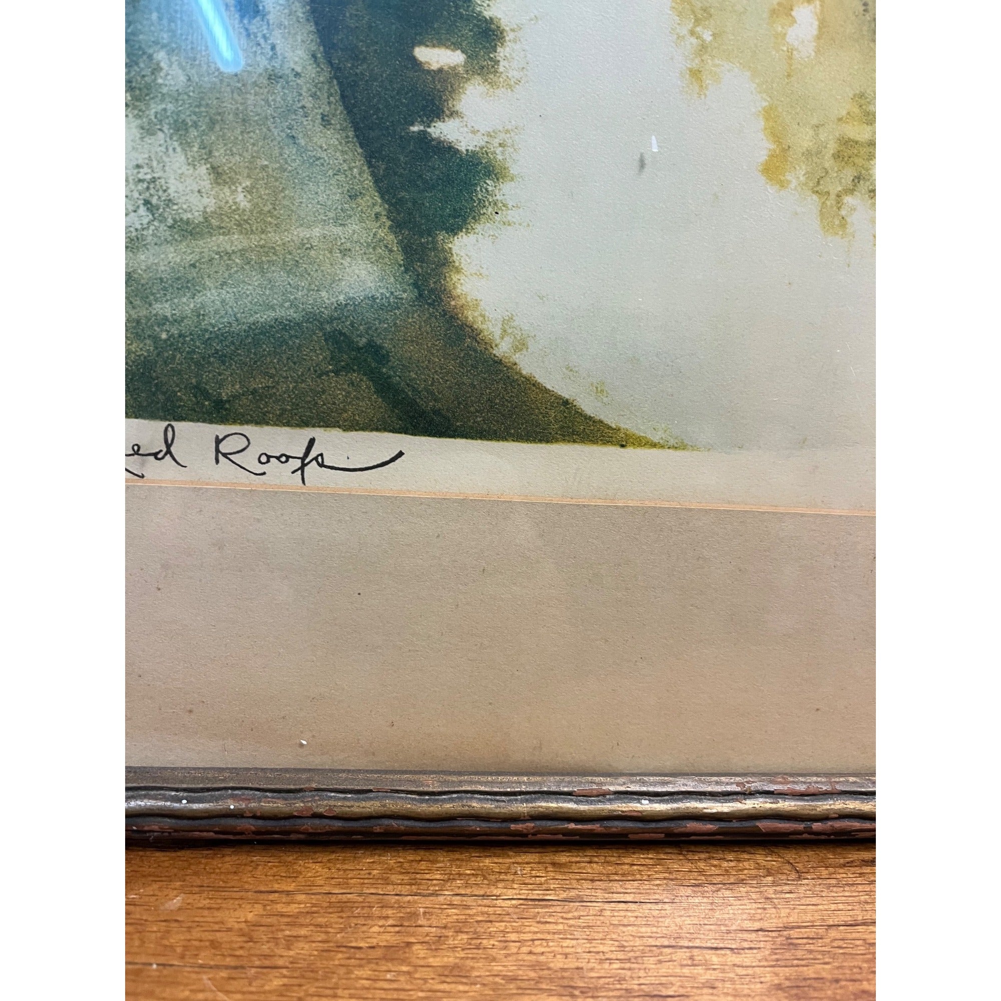 Vintage Julien Van Santen "Red Roof" Signed Artist Proof Original Etching Framed