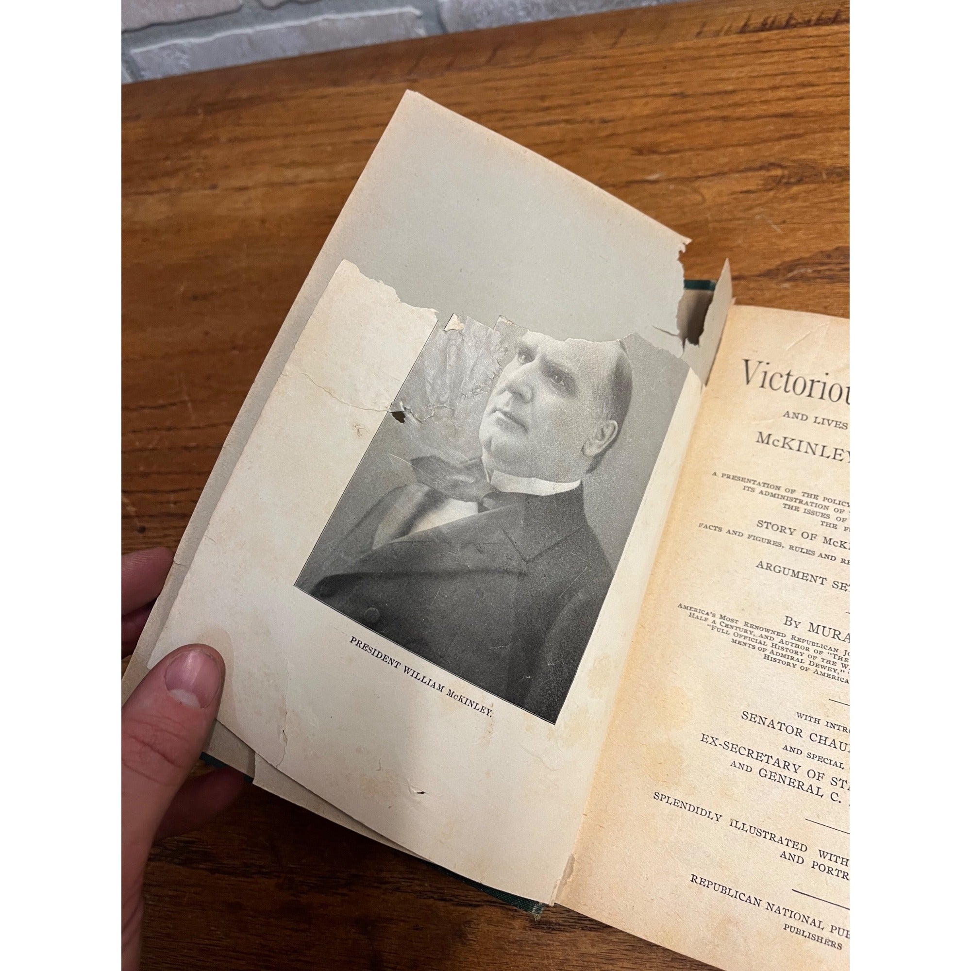 Vintage 1900 Victorius Republicanism Lives of McKinley & Teddy Roosebelt Book