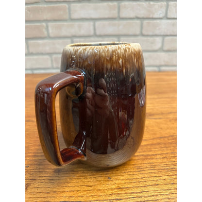 Vintage Hull Oven Proof Brown Drip Glaze Ceramic Pitcher USA Pottery Large 6" Mug Beer Stein