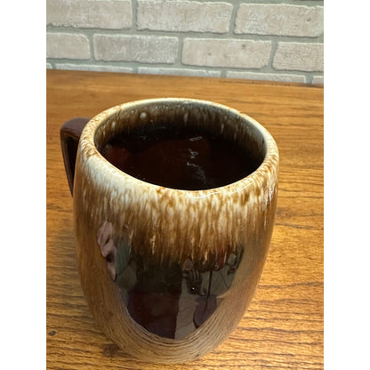 Vintage Hull Oven Proof Brown Drip Glaze Ceramic Pitcher USA Pottery Large 6" Mug Beer Stein