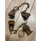 Vintage Metal Rusty Cow Kicking Chains Hobbles Garden Art Steampunk Lot (2)