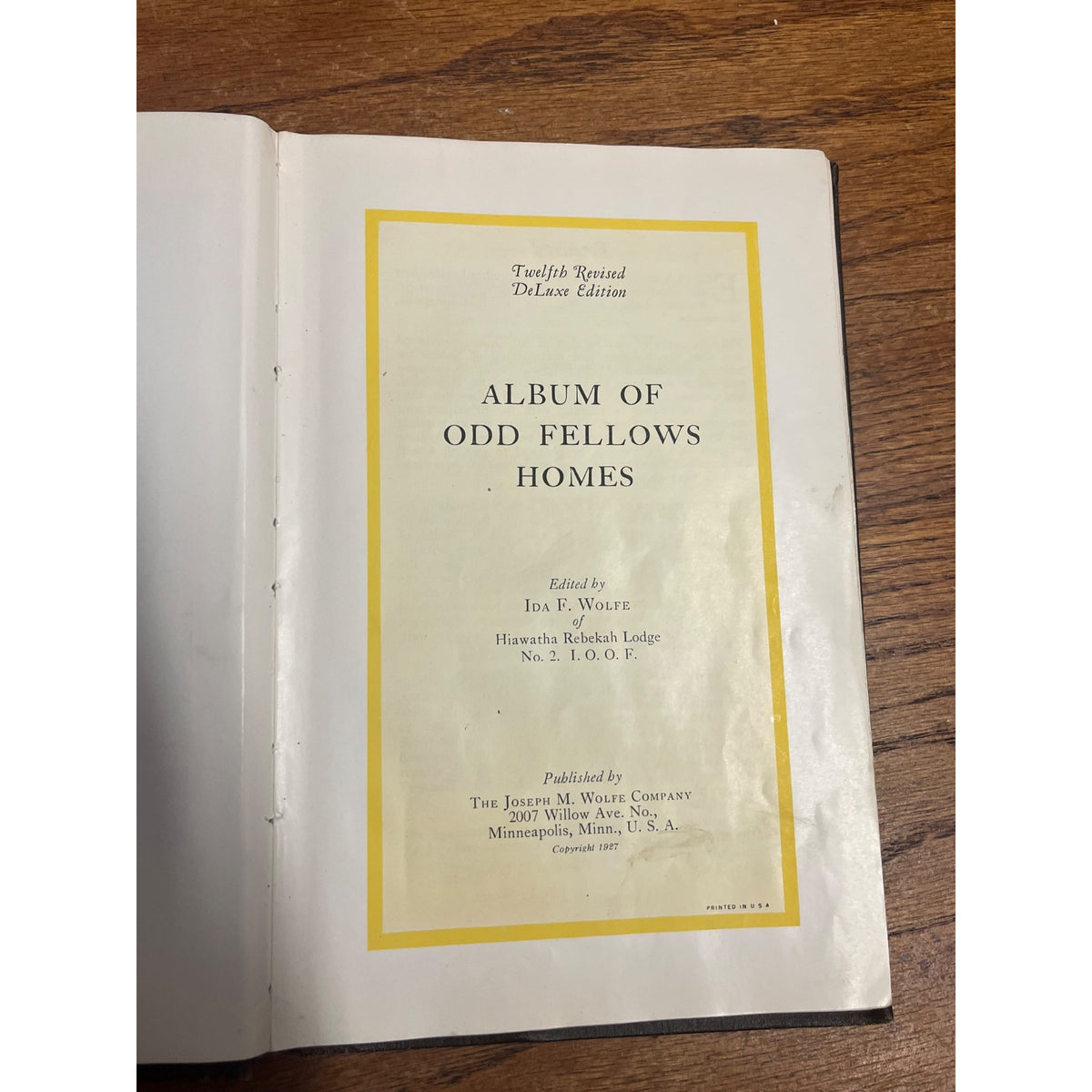 Vintage 1927 Album Of Odd Fellows Homes Hardcover Book 12th Edition