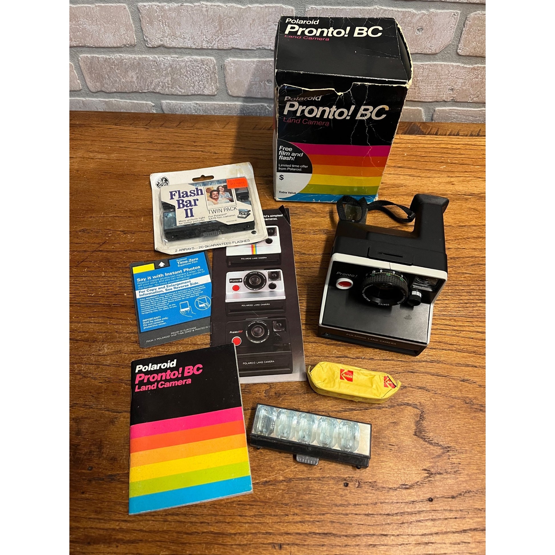 Vintage Polaroid Pronto! BC Land Camera w/ Original Box & Extras