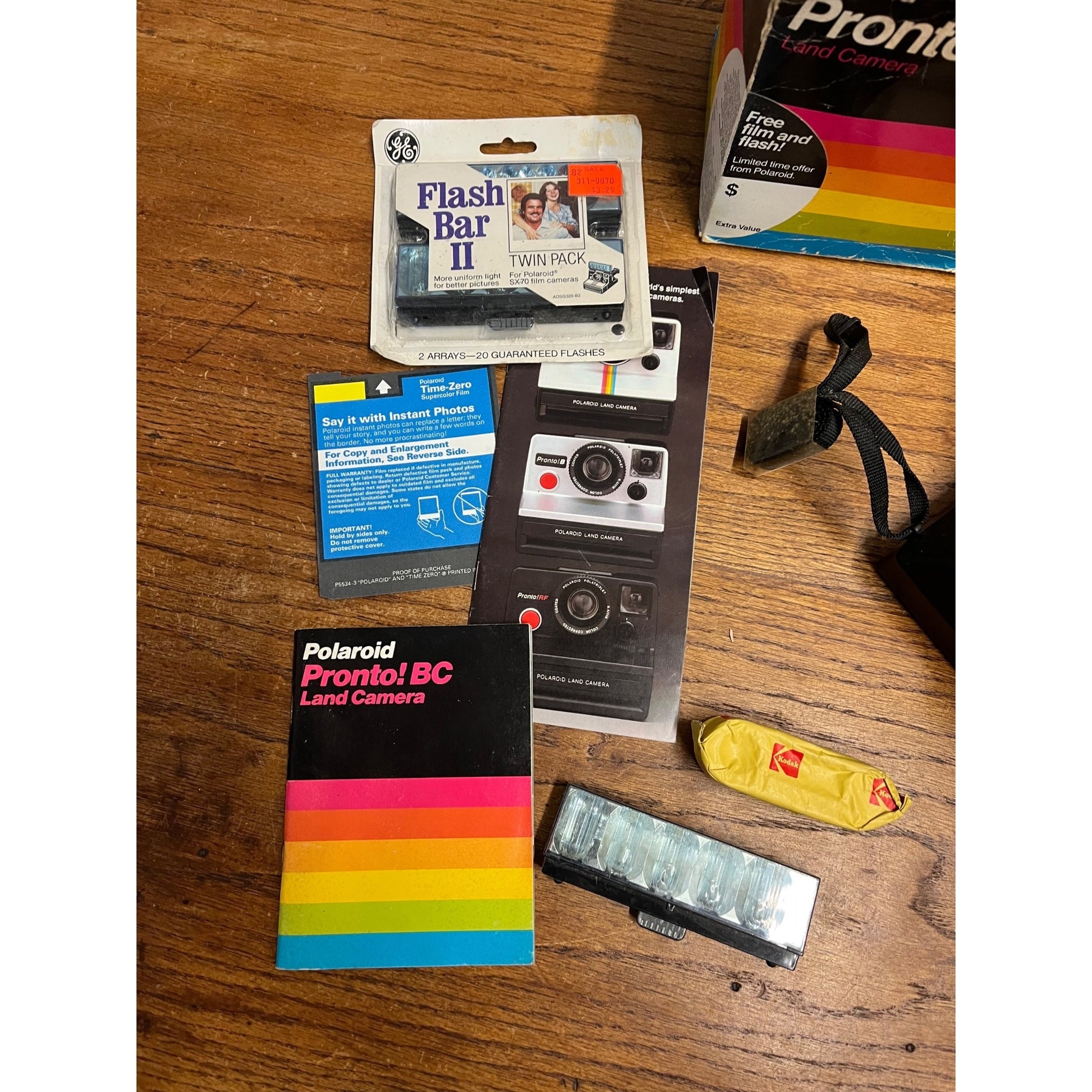 Vintage Polaroid Pronto! BC Land Camera w/ Original Box & Extras