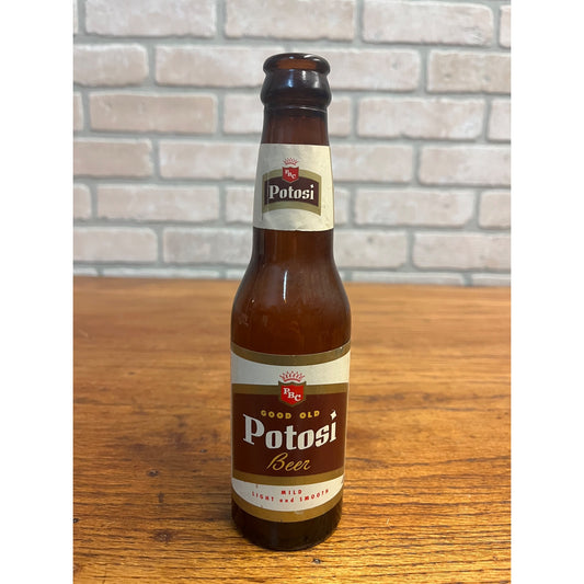 Vintage 1960s Good Old Potosi Beer 7 Oz Paper Label Bottle Wisconsin Wis WI