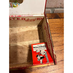 Vintage Webster Cigar Wooden Box Cadillac Michigan Advertising Kurman Milwaukee
