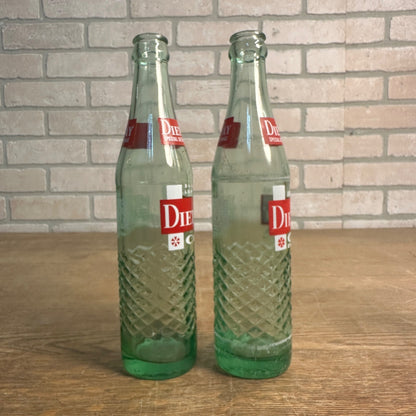 (2) Diet Way Cola Diamond ACL Glass Soda Bottles