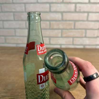 (2) Diet Way Cola Diamond ACL Glass Soda Bottles