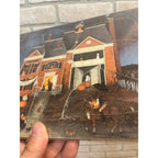 Vintage Halloween Haunted House 1992 Wooden Puzzle Tray Linda Nelson Stocks Ghosts