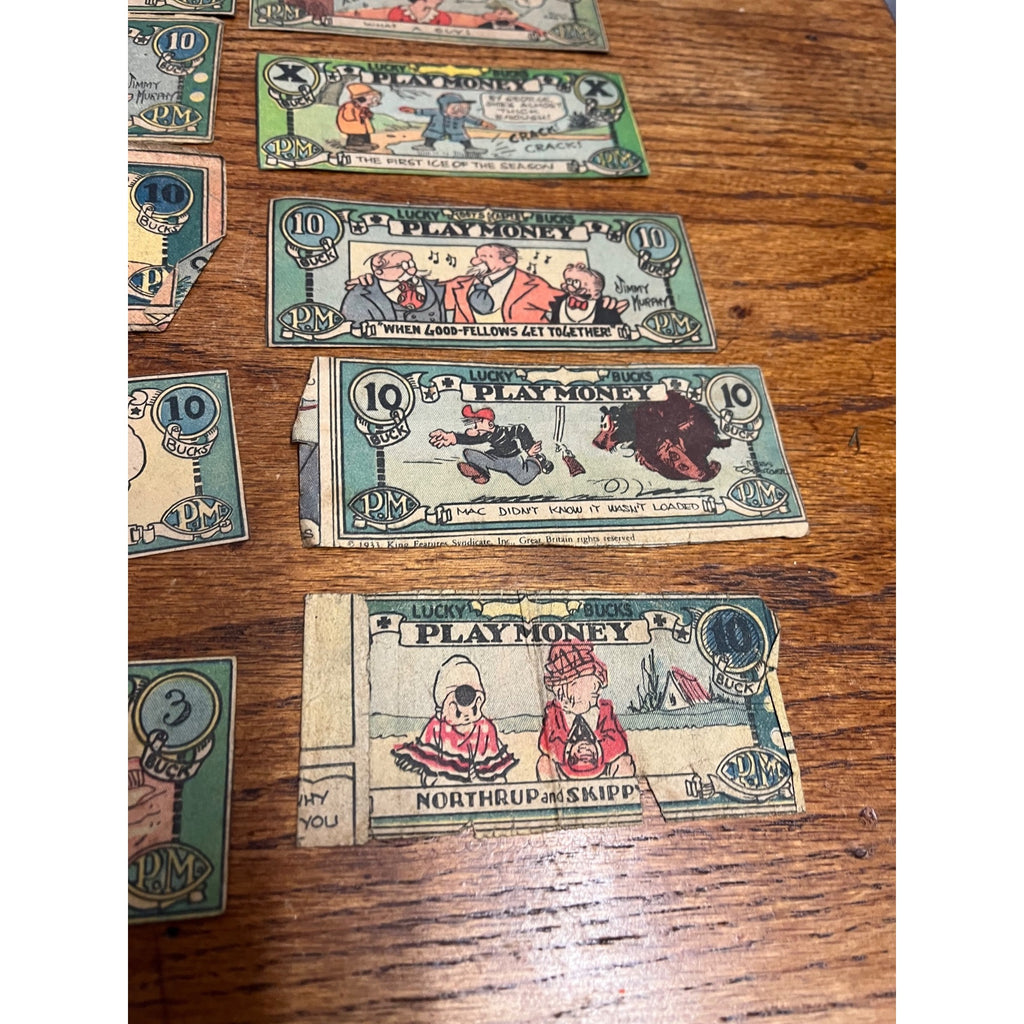 Vintage Lucky Bucks Comic Strip Character Premium Play Money Blondie Popeye ++
