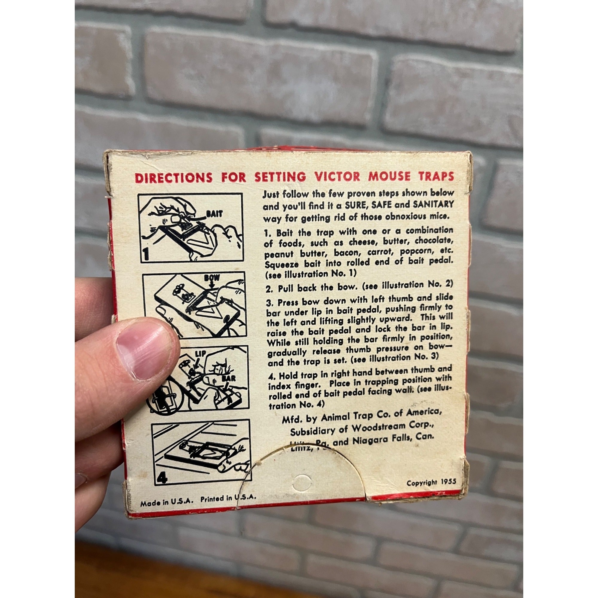 Vintage 1955 Victor 2-Pack Mouse Traps 29 Box ATCO Animal Trap Co Lititz Pa