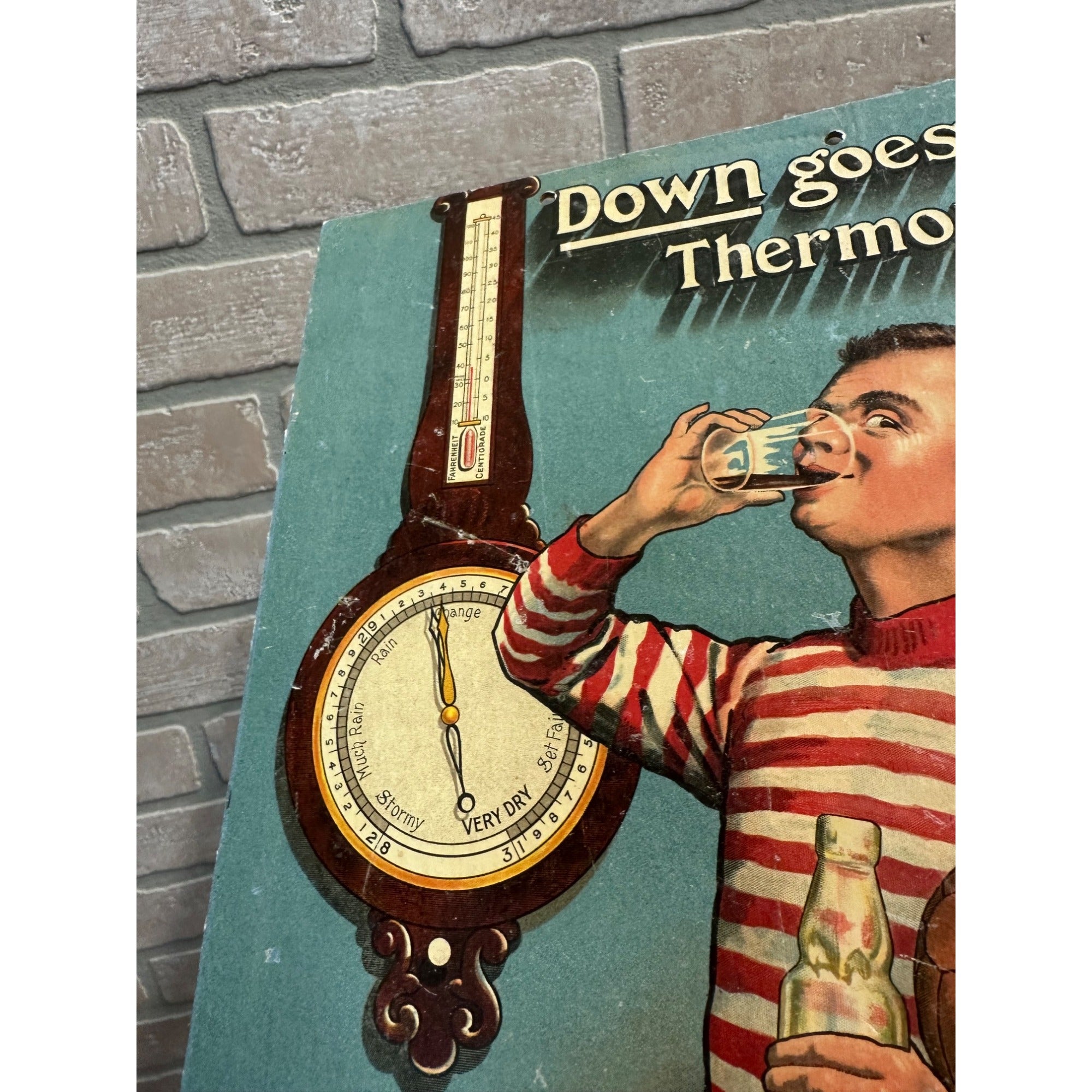 Original 1910s Store Cardboard Sign Dandy Shandy Soda Sarsaparilla Dandelion