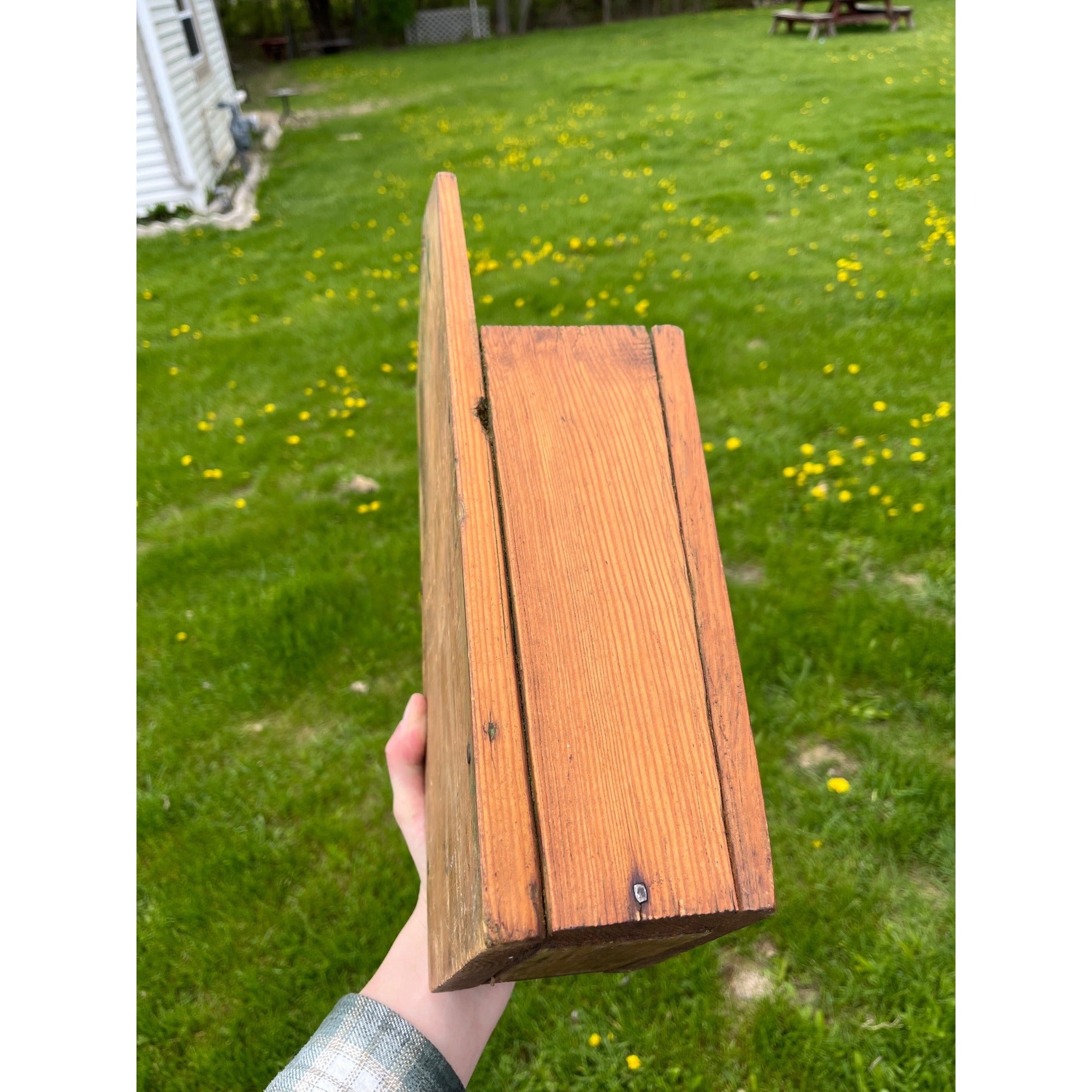 Antique Primitive 19th c. Wall Hanging Candle Box Wall Pocket Farmhouse AAFA