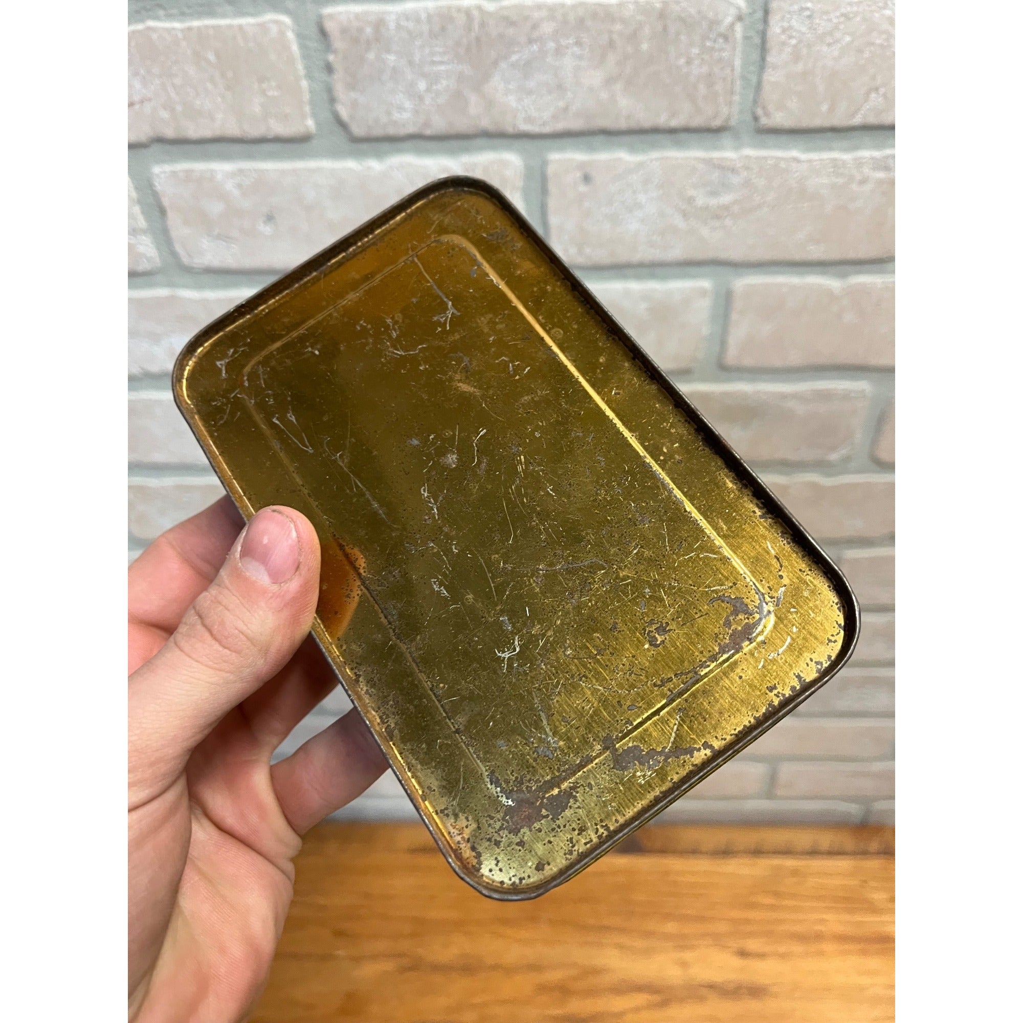 Old Imperial Brand Crystallized Ginger tin can with hinged lid