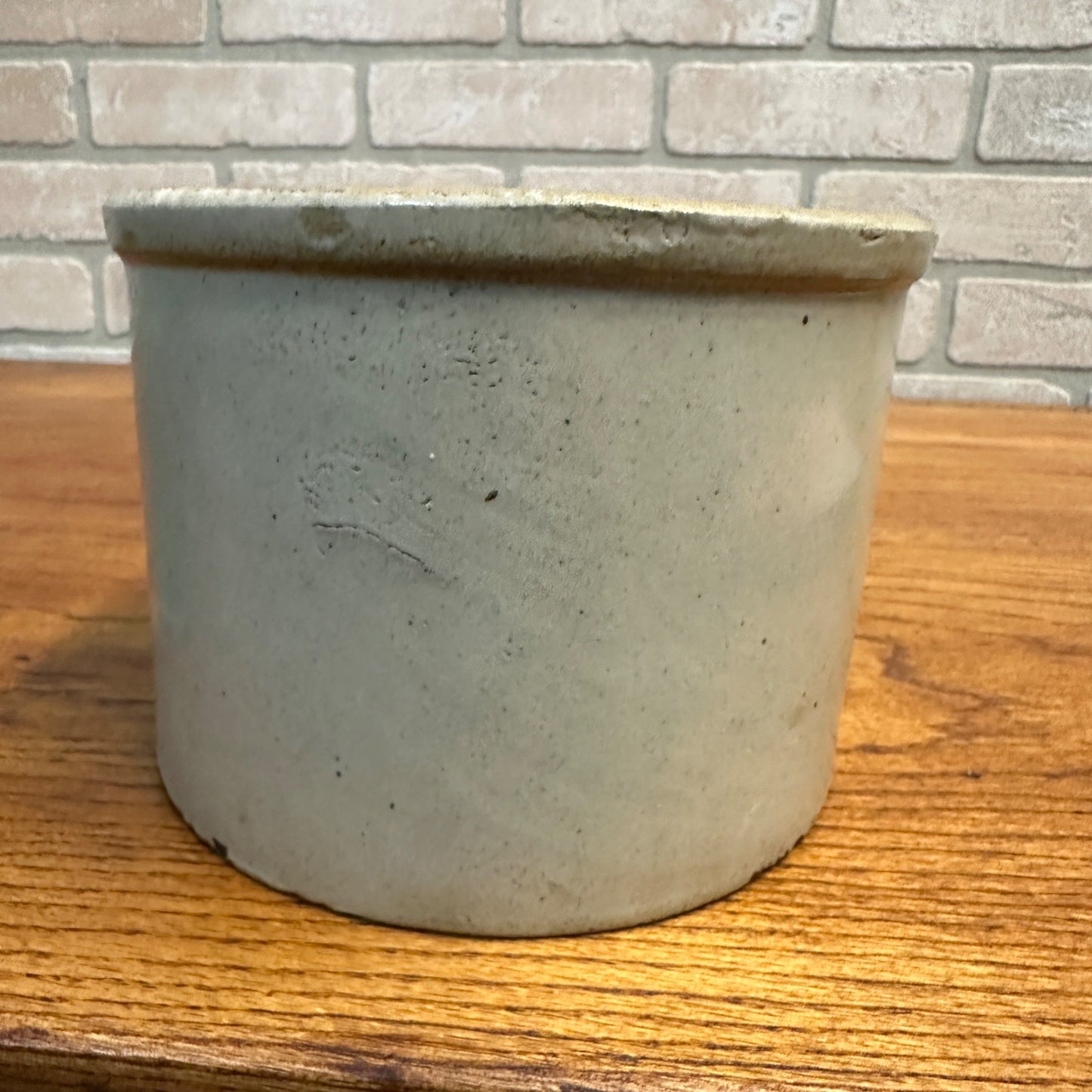 Antique Stoneware Butter Crock 7" Dia Crockery 5-1/4" tall