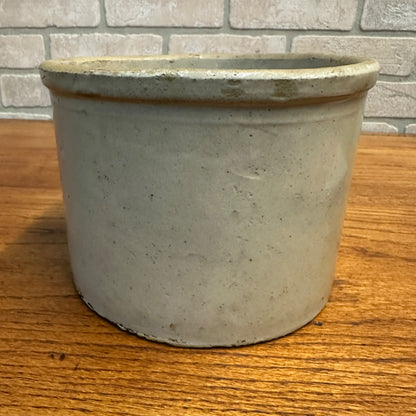 Antique Stoneware Butter Crock 7" Dia Crockery 5-1/4" tall