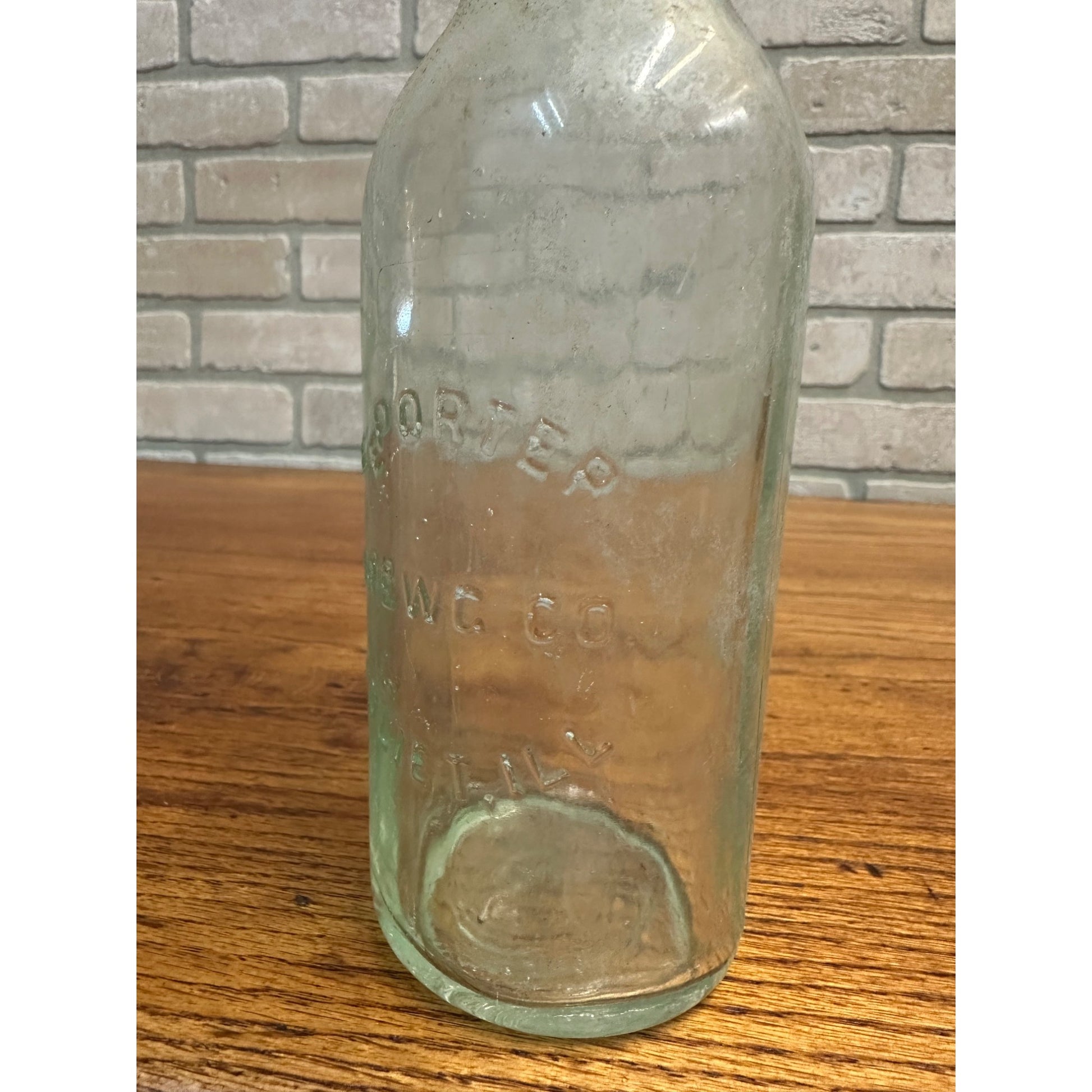 Vintage E. Porter Brewing Co. Joliet Beer Bottle Clear Aqua Embossed ILL Illinois