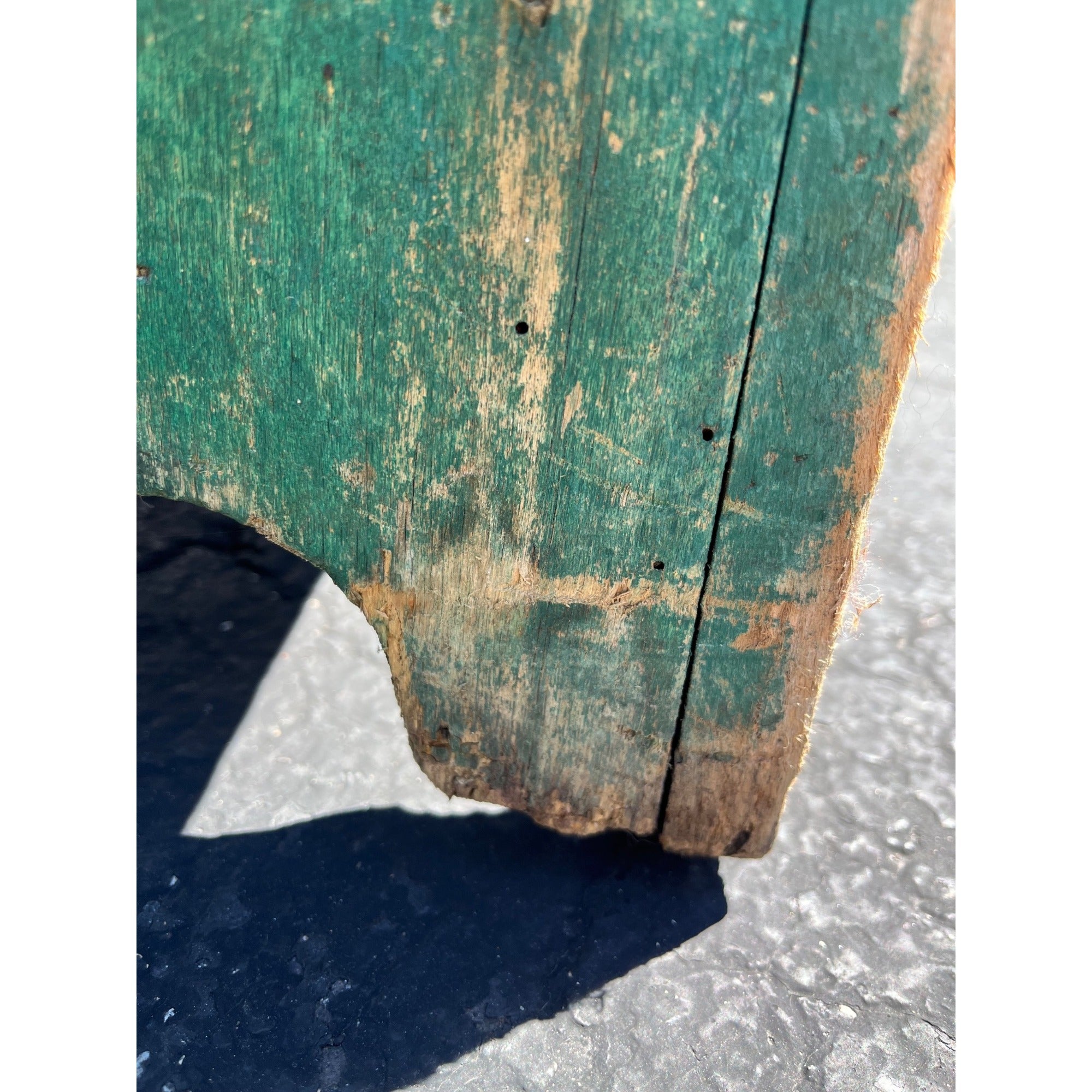 Antique Early American Primitive Teal Blue Green Paint Pierced Tin Panel Pie Safe