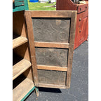 Antique Early American Primitive Teal Blue Green Paint Pierced Tin Panel Pie Safe