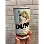 Vintage Duke Beer Can "The Prince of Pilseners" Krausening Carbonation Advertising Duquesne Brewing Co. Pittsburgh, PA