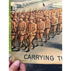 1918 WWI Woodrow Wilson & General Pershing Carrying the World to Victory Poster