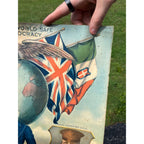 1918 WWI Woodrow Wilson & General Pershing Carrying the World to Victory Poster