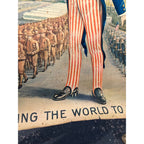 1918 WWI Woodrow Wilson & General Pershing Carrying the World to Victory Poster