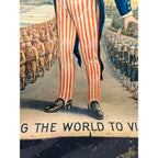 1918 WWI Woodrow Wilson & General Pershing Carrying the World to Victory Poster
