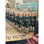 1918 WWI Woodrow Wilson & General Pershing Carrying the World to Victory Poster