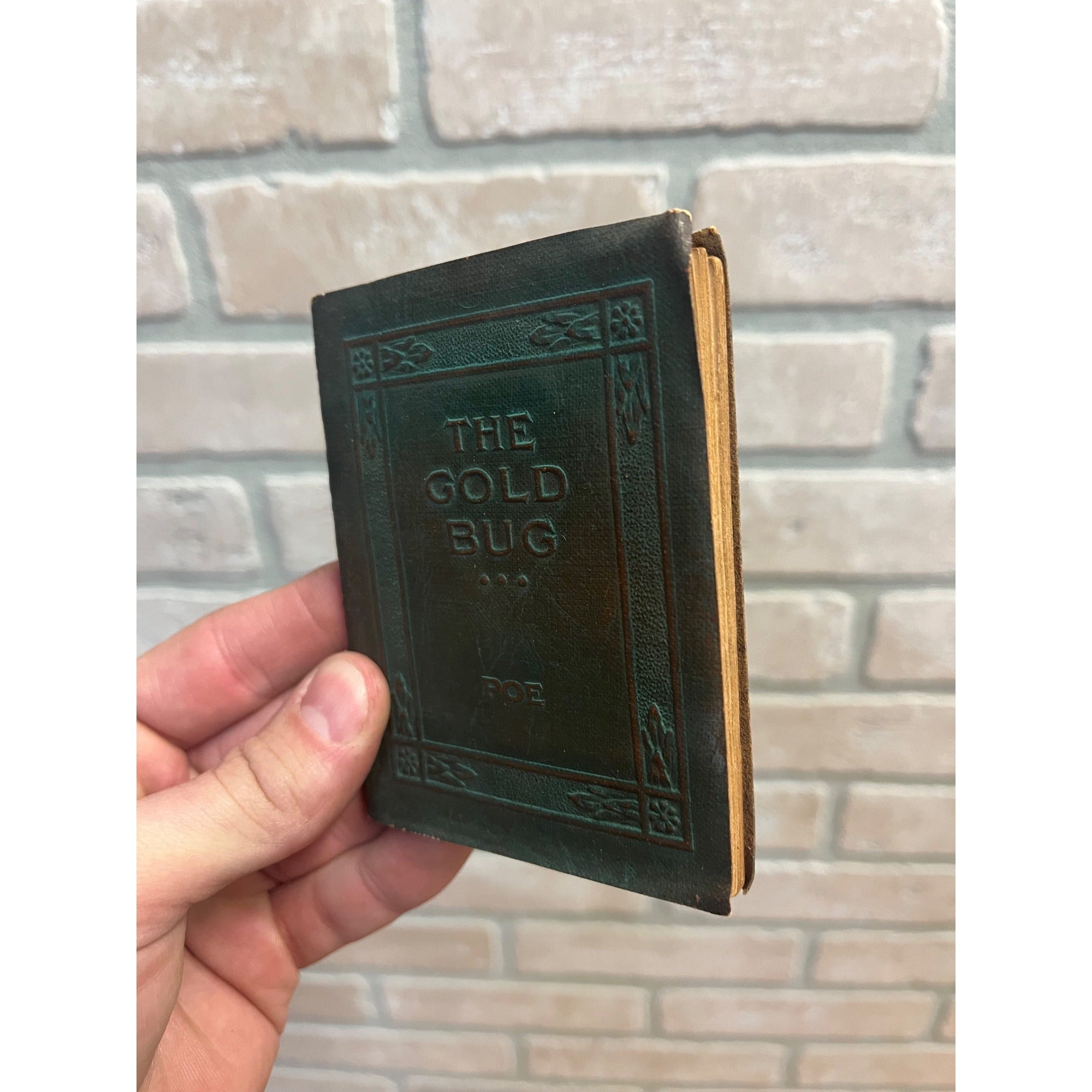 Antique Little Leather Library Book Edgar Allan Poe THE GOLD BUG