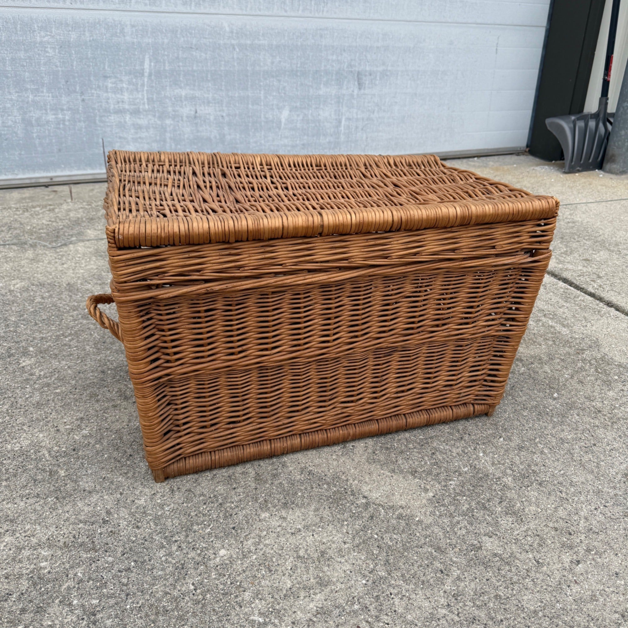 Vintage Wicker Chest Storage Trunk Toy Blanket BoxChest