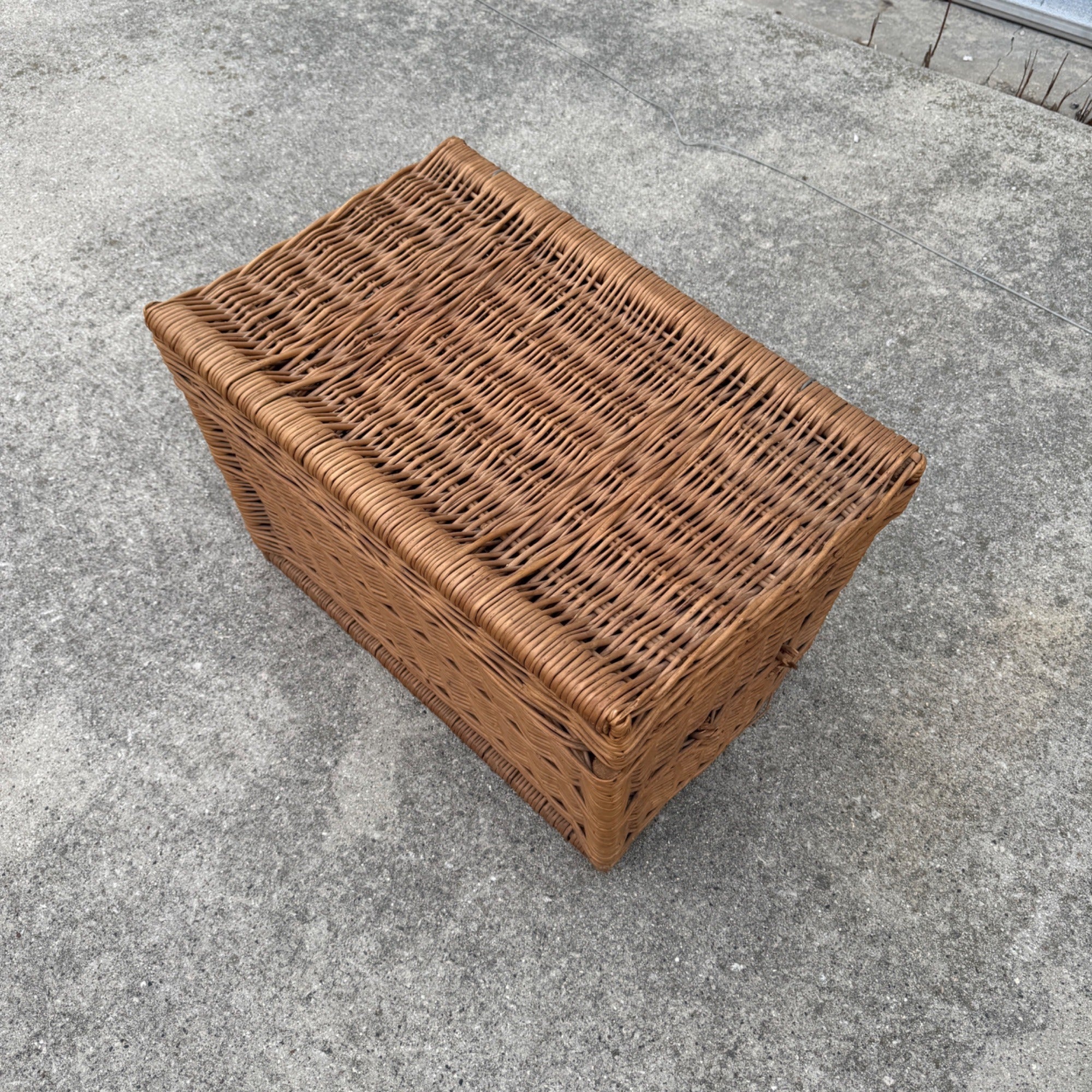 Vintage Wicker Chest Storage Trunk Toy Blanket BoxChest