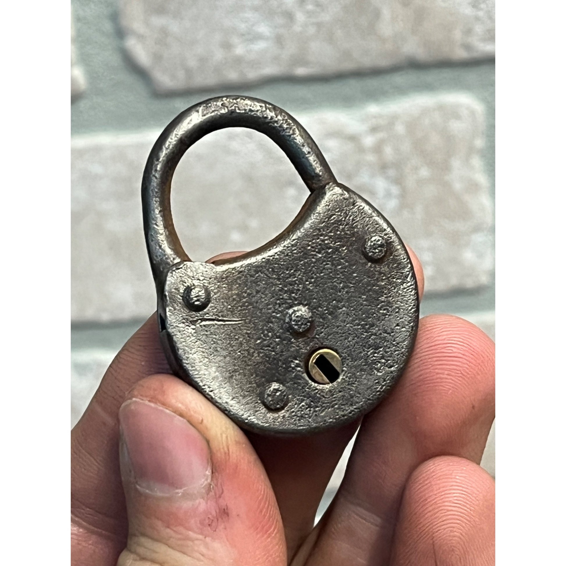 Antique Vintage Embossed Cycle Brand Miniature Padlock Bicycle Lock - No Key