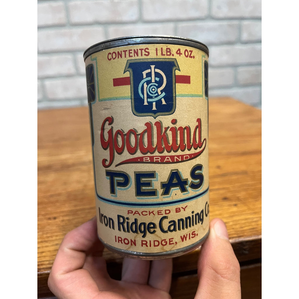 Vintage Iron Ridge Canning Co. Wisconsin Sweet Peas Can Label Wis WI