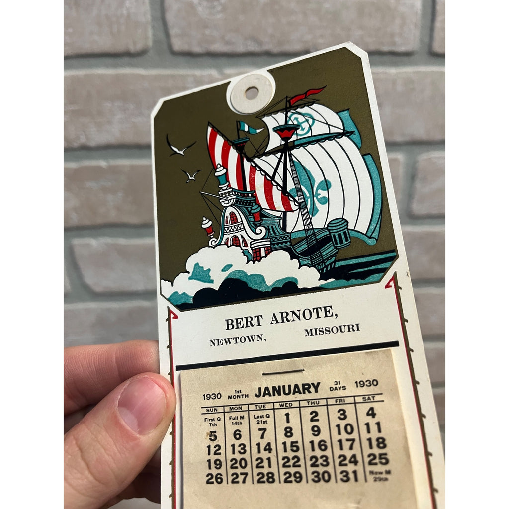 Vintage 1930 Nature's Remedy Laxative Advertising Calendar Sign Newton Missouri