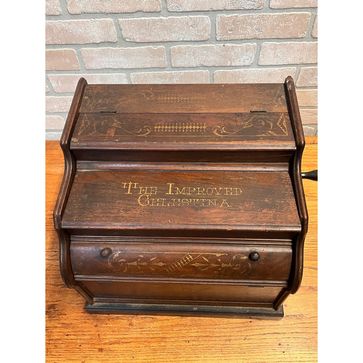 Antique c1880 Improved Celestina 20 Note Roller Organ Organette Tabletop  Works!
