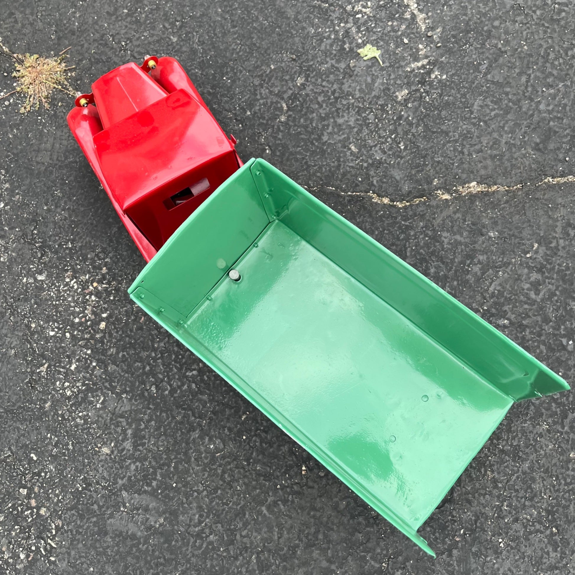 Vintage 1930s Buddy L Express Line Trailer Truck Repainted Pressed Steel Toy