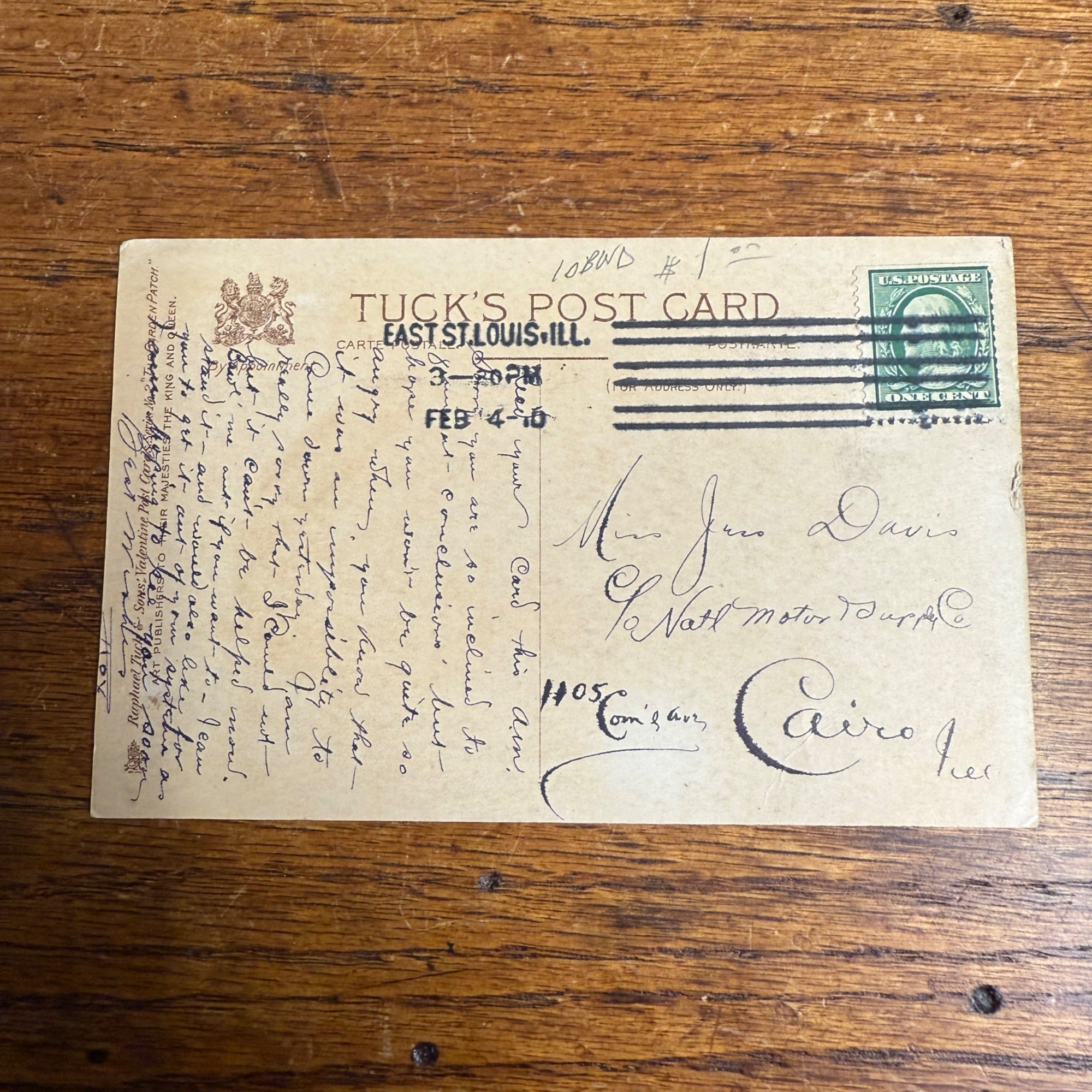 Vintage Tuck Garden Patch Postcard Watermelon E CURTIS Valentine Anthropomorphic