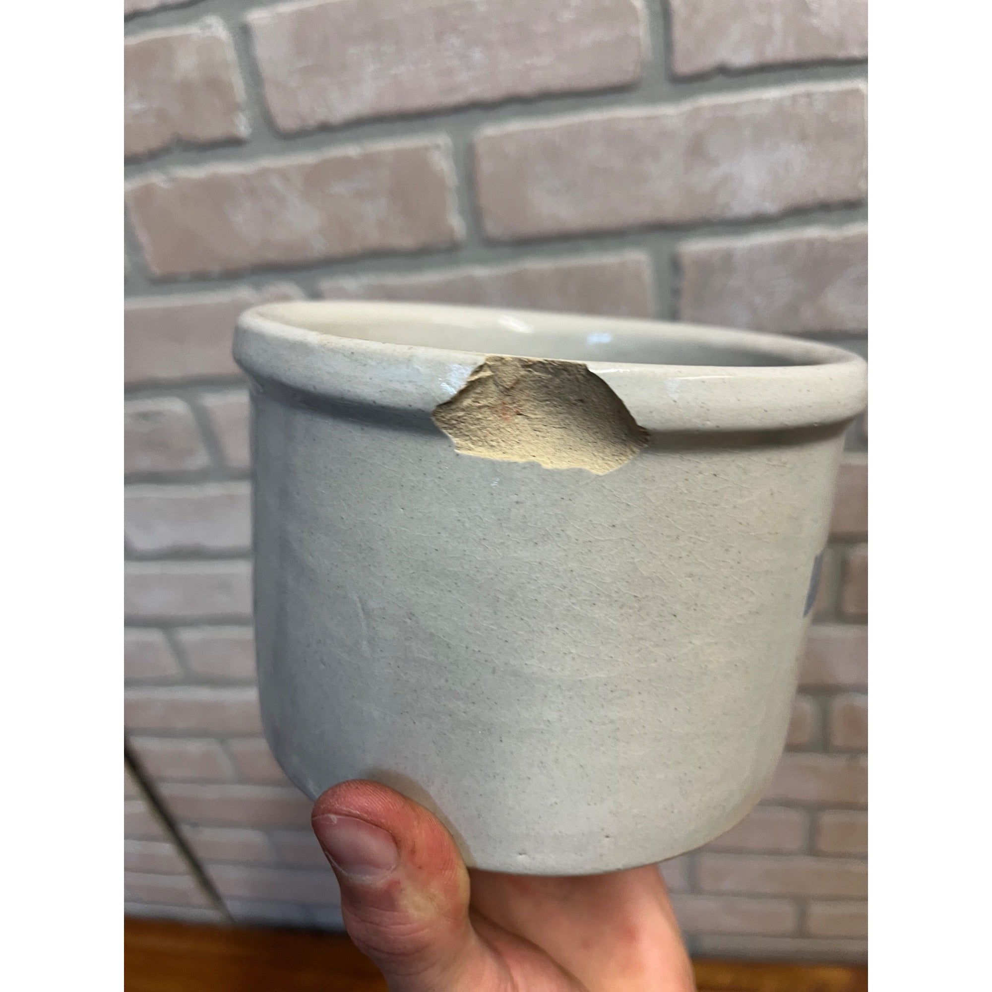 Vintage Butter Jar Midwest Creamery Co. 2lb Stoneware Crock Jar Plymouth Wis WI Wisconsin