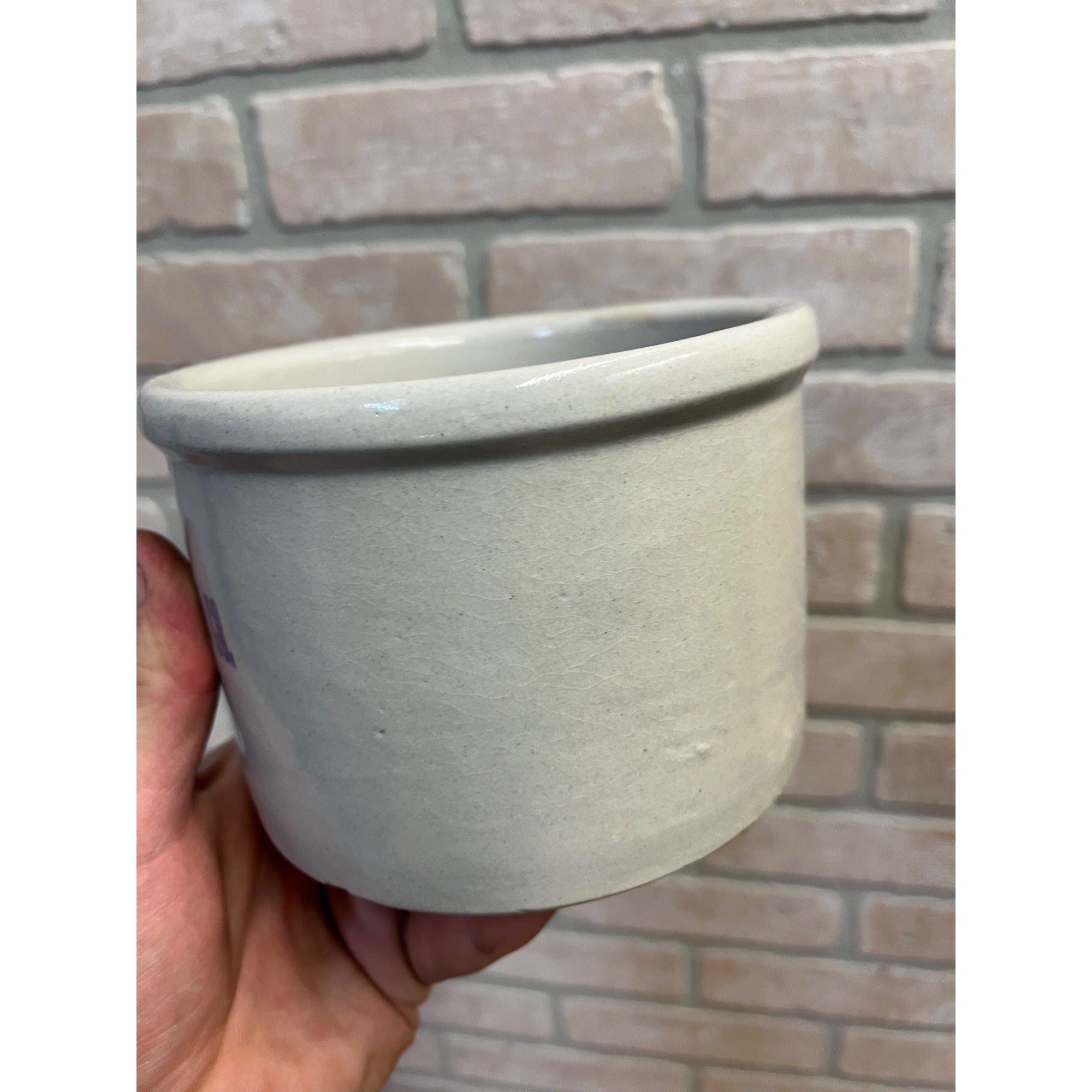 Vintage Butter Jar Midwest Creamery Co. 2lb Stoneware Crock Jar Plymouth Wis WI Wisconsin