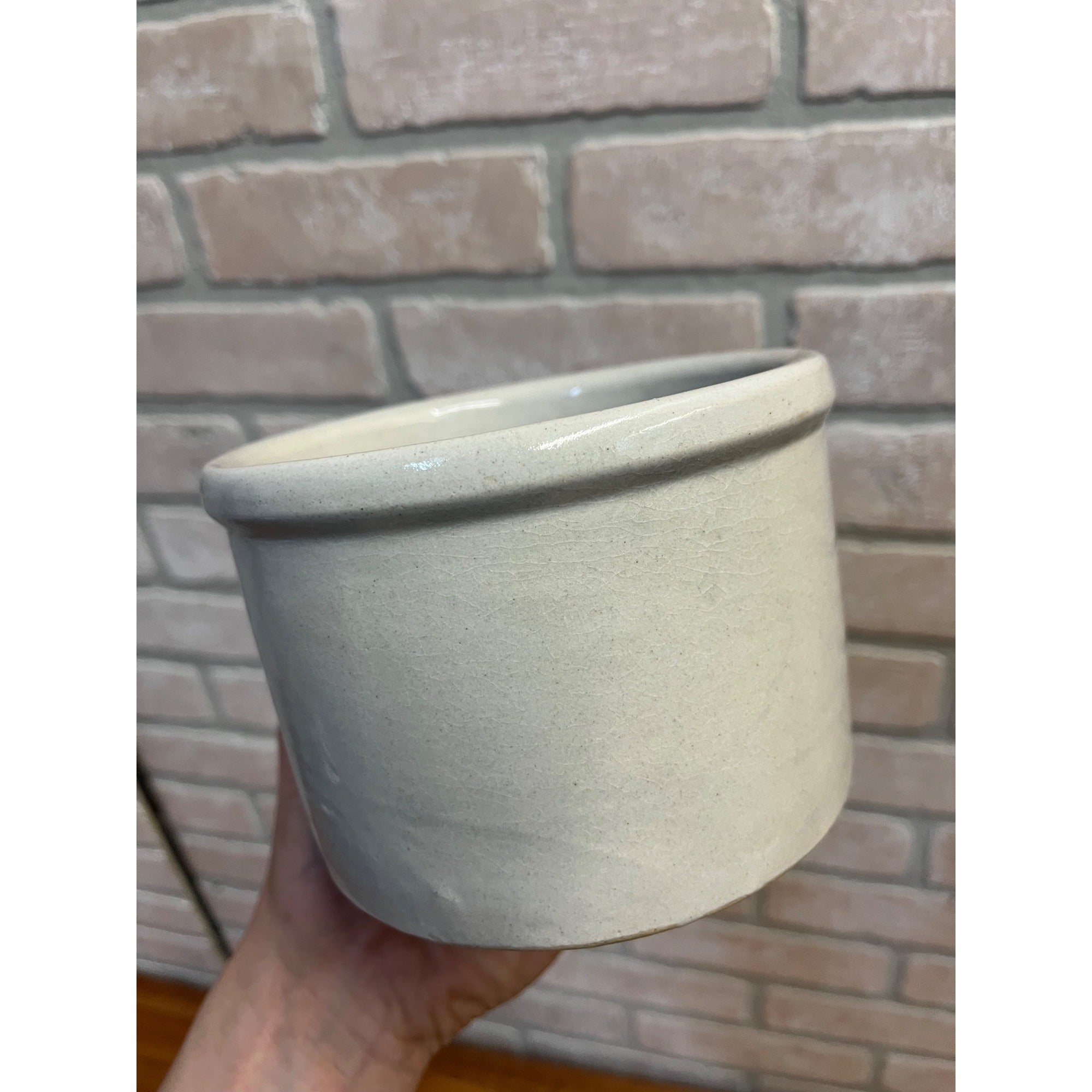 Vintage Butter Jar Midwest Creamery Co. 2lb Stoneware Crock Jar Plymouth Wis WI Wisconsin