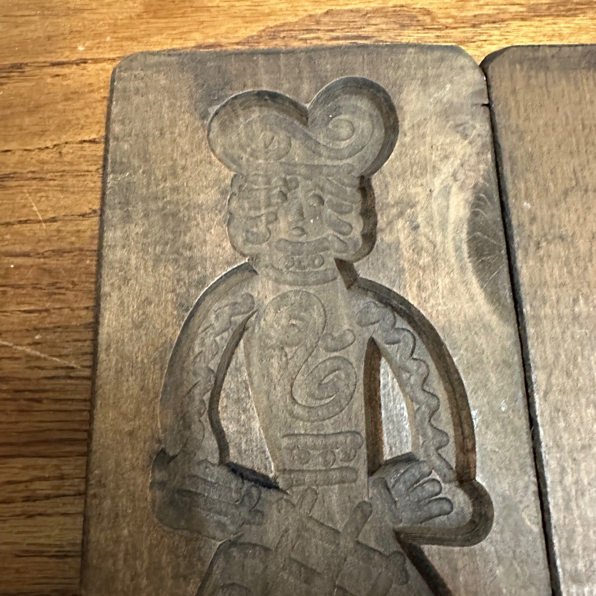 AAFA Antique Early 19th c. Primitive Wooden Cookie Butter Molds Man & Woman 1800s