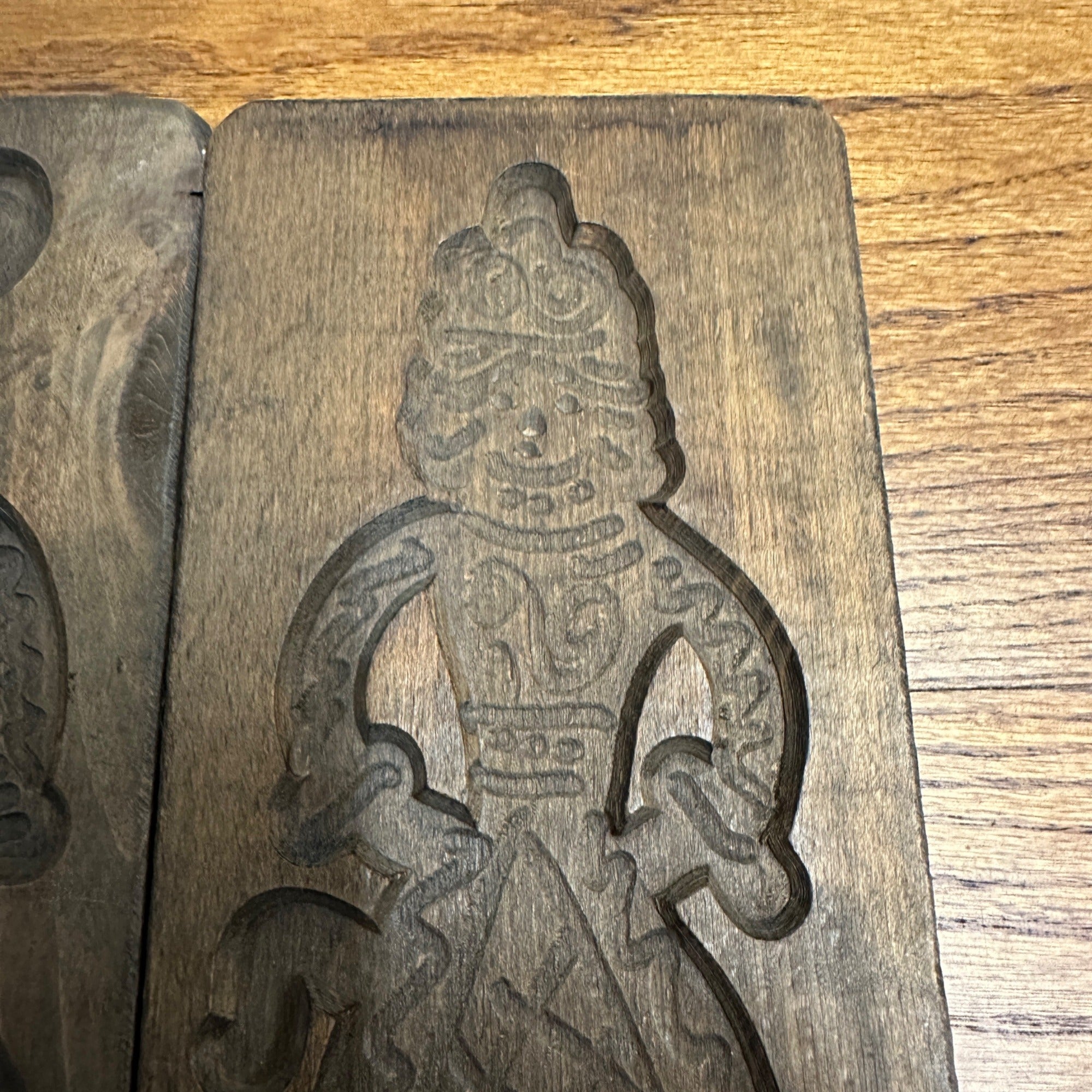 AAFA Antique Early 19th c. Primitive Wooden Cookie Butter Molds Man & Woman 1800s