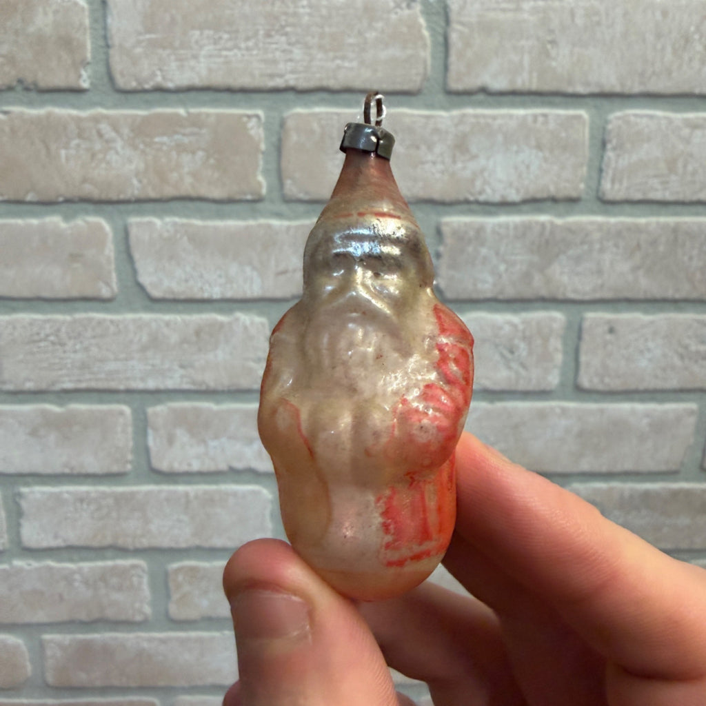 Antique 1920s Father Christmas Santa Claus Glass Ornament Early