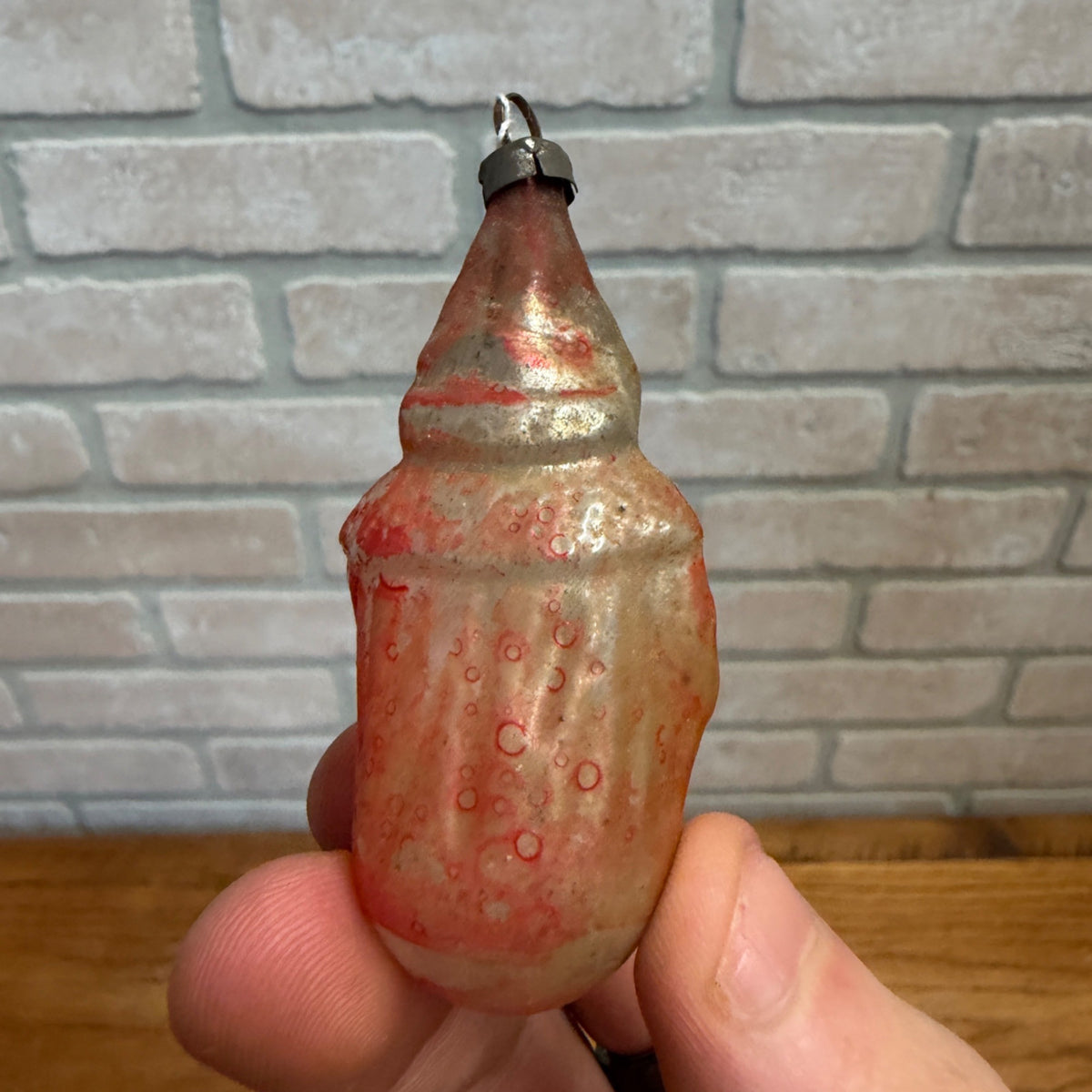 Antique 1920s Father Christmas Santa Claus Glass Ornament Early