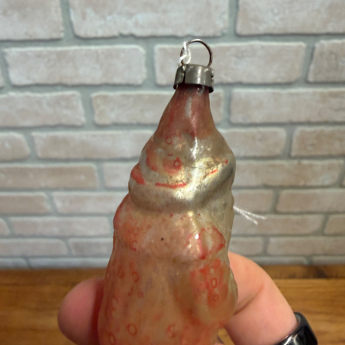 Antique 1920s Father Christmas Santa Claus Glass Ornament Early