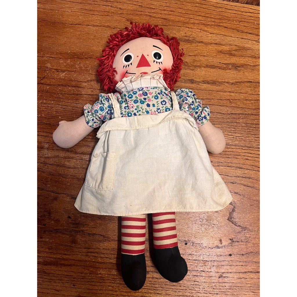 Vintage Raggedy Ann Plush Play Doll Toy 16" - Circa 1950s
