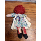 Vintage Raggedy Ann Plush Play Doll Toy 16" - Circa 1950s