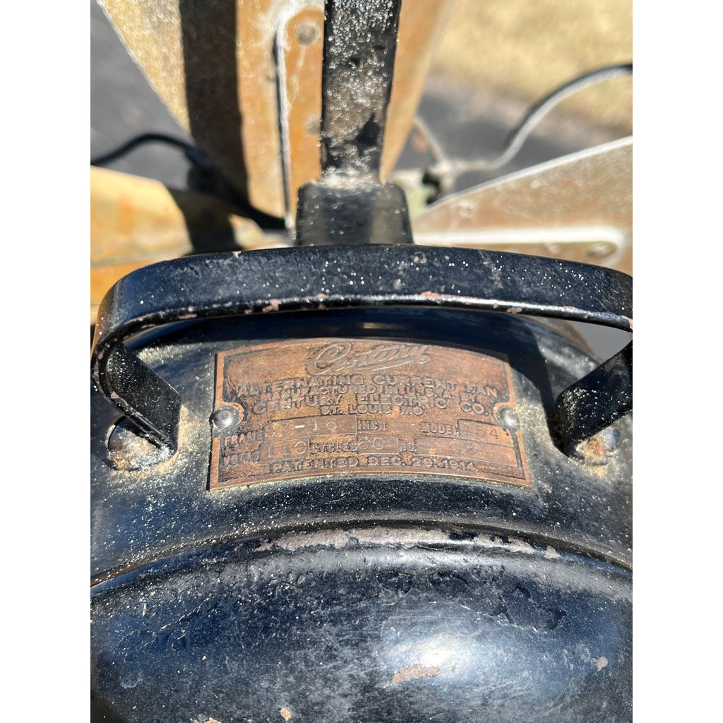 Antique 1914 Century model 154 Oscillating 16 in Electric Brass Fan